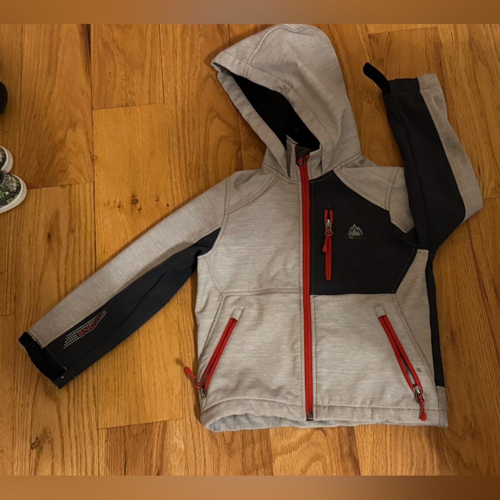 Kids Gray and Black Hooded Jean Jacket